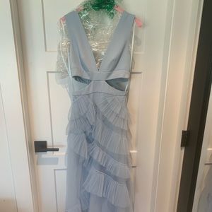 BCBG cut out / ruffle gown